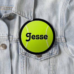 Customizable Text Tennis Ball for Players & Fans 4 Inch Round Button