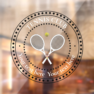 Customizable Text Tennis Club Window Cling