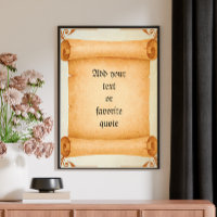 Customizable Text Victorian Vintage Scroll Poster