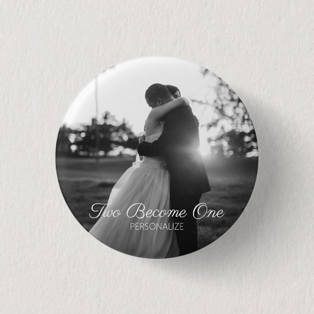Customizable Text Wedding Button (Front)