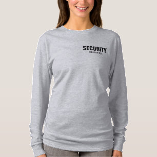 Customizable Text Womens Long Sleeve Grey Modern T-Shirt