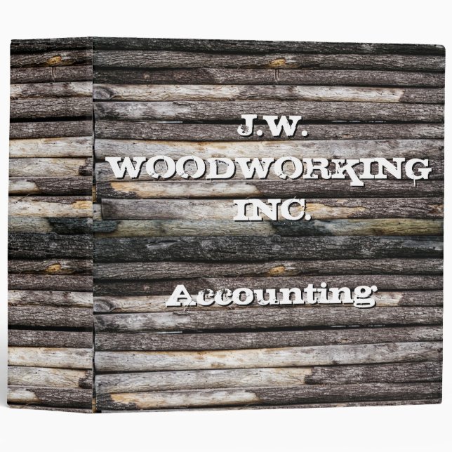 Customizable Text Wooden Logs Binder (Front/Spine)