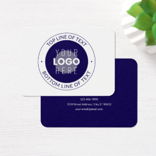 Customizable Text & Your Logo   Dark Blue Purple