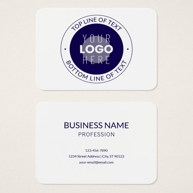 Customizable Text & Your Logo | Dark Blue Purple (Front & Back)