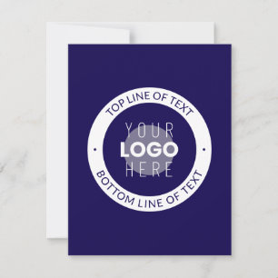Customizable Text & Your Logo   Dark Blue Purple Card