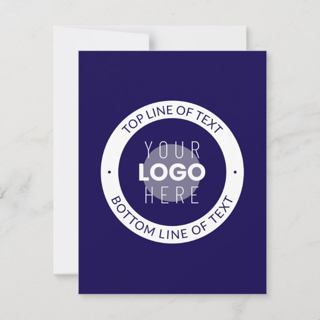 Customizable Text & Your Logo | Dark Blue Purple Card (Front)