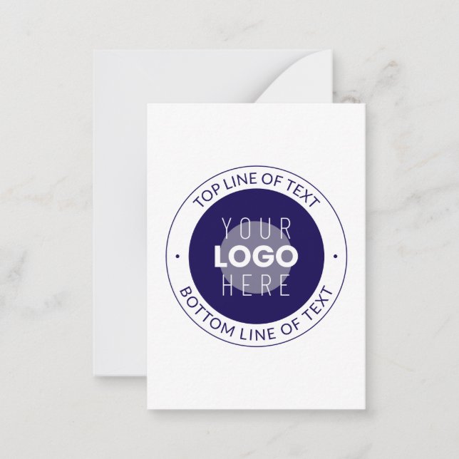 Customizable Text & Your Logo | Dark Blue Purple Card (Front)