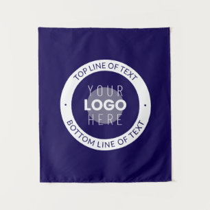 Customizable Text & Your Logo   Dark Blue Purple Tapestry