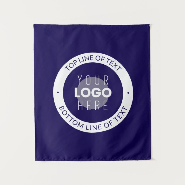Customizable Text & Your Logo | Dark Blue Purple Tapestry (Front)