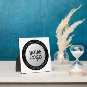 Customizable Text & Your Logo   Grey Gradient Plaque