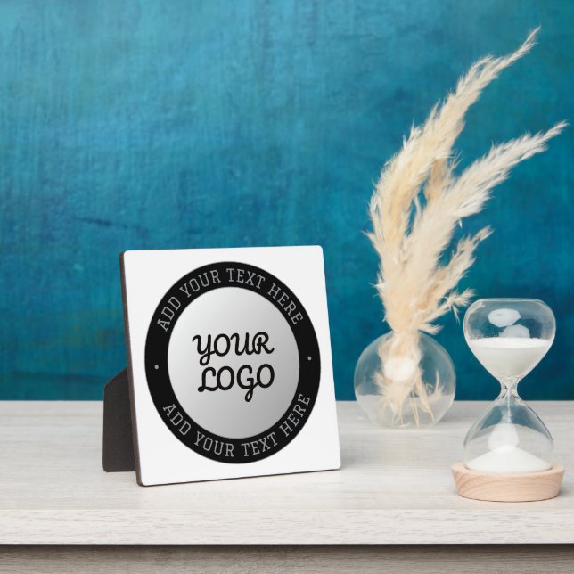 Customizable Text & Your Logo | Grey Gradient Plaque (Insitu)