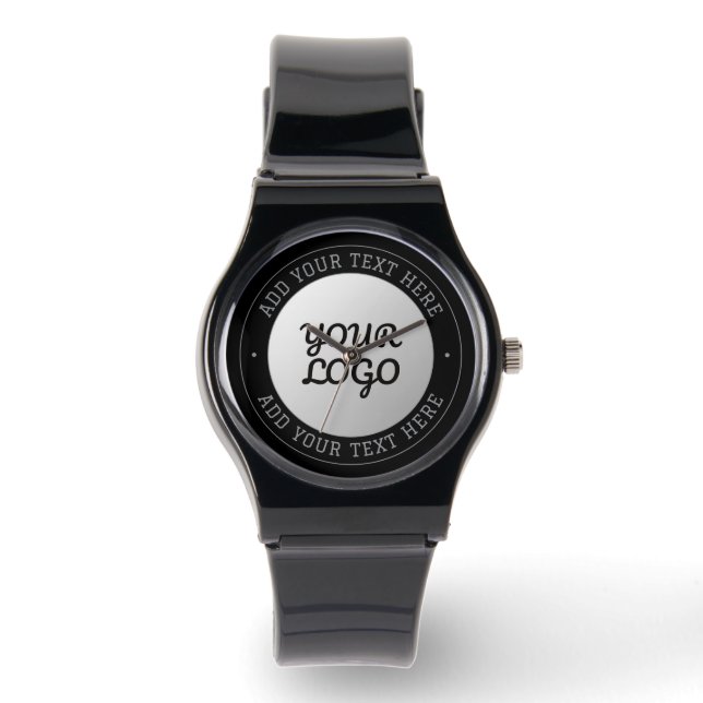 Customizable Text & Your Logo | Grey Gradient Watch (Front)
