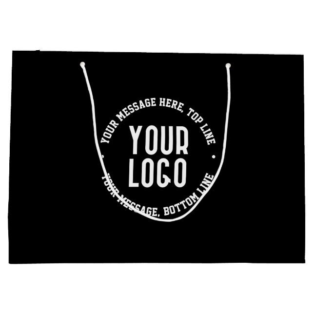 Customizable Text & Your Uploaded Logo or Image   Large Gift Bag (Back)