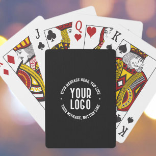 Customizable Text & Your Uploaded Logo or Image   Playing Cards