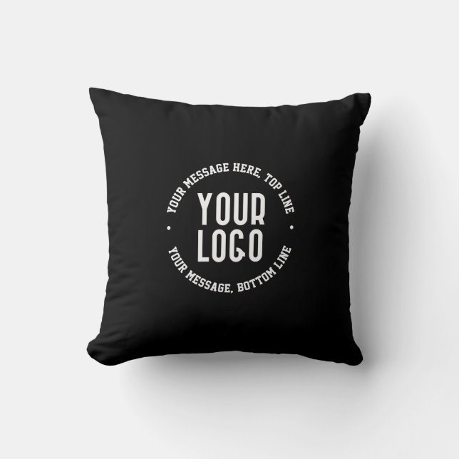 Customizable Text & Your Uploaded Logo or Image   Throw Pillow (Front)