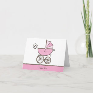 Customizable Thank you - Baby Girl Card