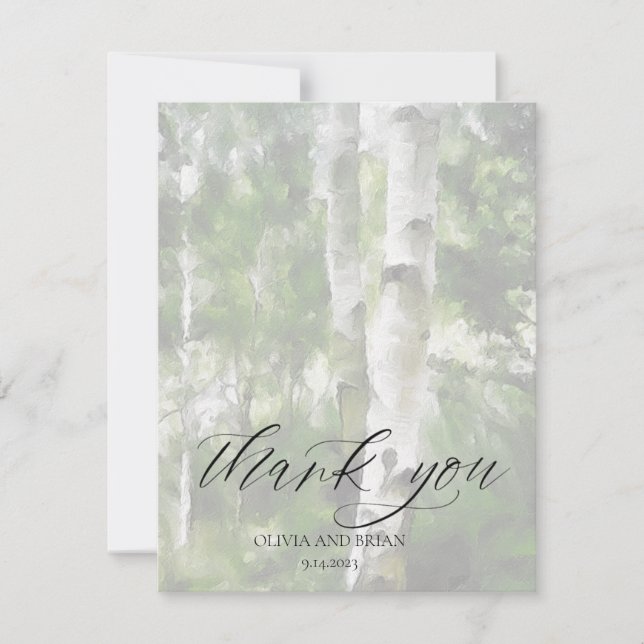 CUSTOMIZABLE THANK YOU CARD ASPEN TREE DESIGN (Front)