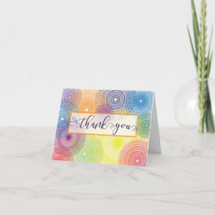 Customizable Thank you - Colourful & Festive Doily Card