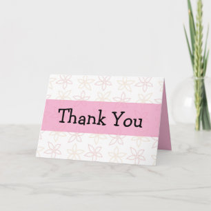 Customizable Thank You Drawn Flowers Card