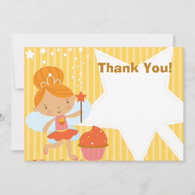 Customizable Thank You - Fairy Princess Cupcake Card (Front)