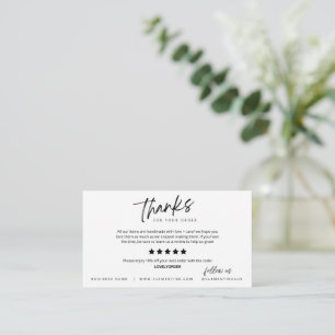 Customizable Thank You for Your Order Card