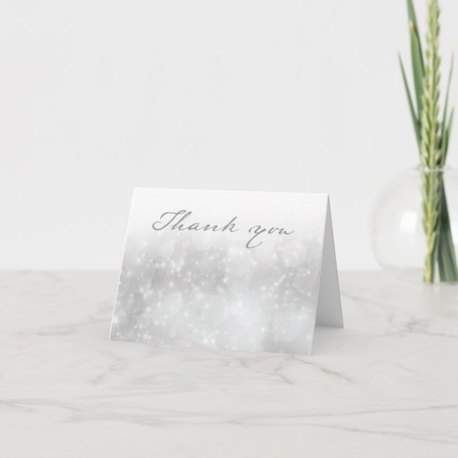 Customizable Thank you - Grey and White Elegant Card (Front)
