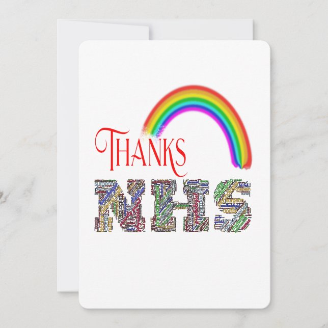Customizable Thank You NHS Workers Support Card (Front)
