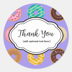 Customizable Thank You Sticker Doughnuts