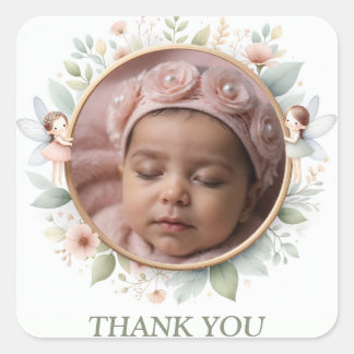 Customizable "Thank You" Stickers with Fairy Frame