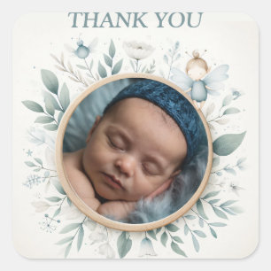 Customizable "Thank You" Stickers with Fairy Frame