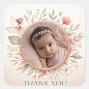 Customizable "Thank You" Stickers with Fairy Frame