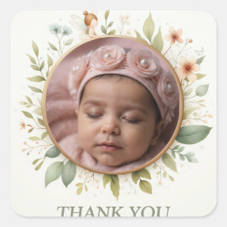 Customizable "Thank You" Stickers with Fairy Frame