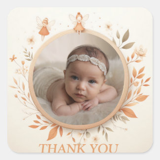 Customizable "Thank You" Stickers with Fairy Frame