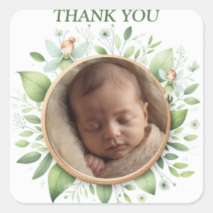 Customizable "Thank You" Stickers with Fairy Frame