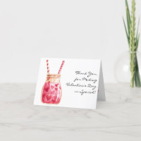 Customizable, Thank You Valentine's Day Note Card