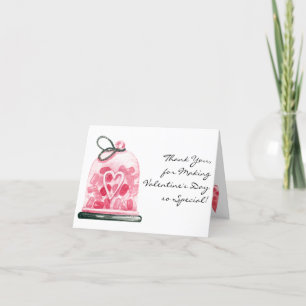 Customizable, Thank You Valentine's Day Note Card