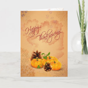 Customizable Thanksgiving Card with Pumpkins