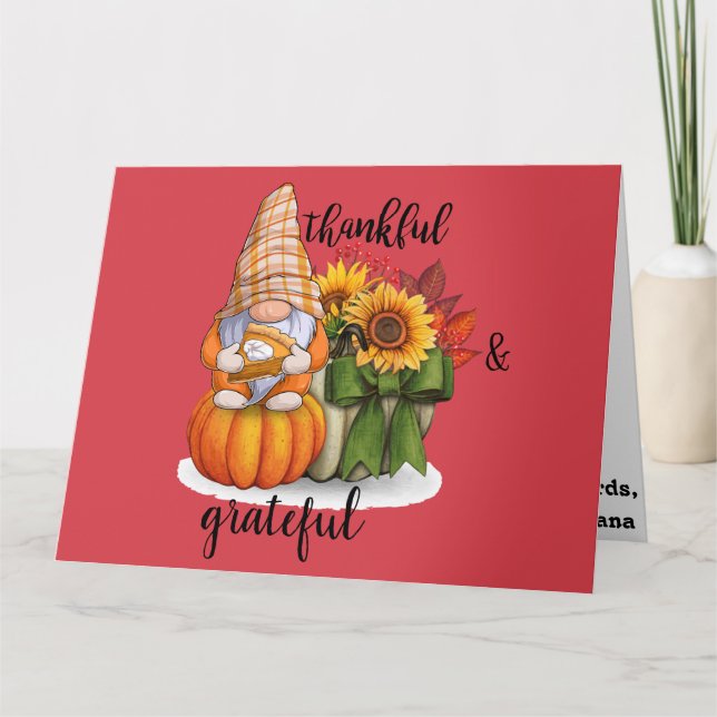 Customizable Thanksgiving Folded Greeting Card (Front)