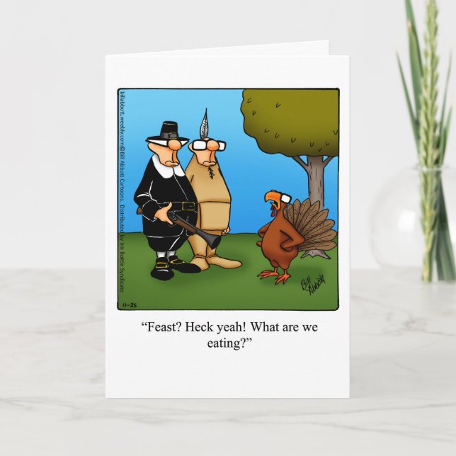 Customizable Thanksgiving Humour Greeting Card (Front)