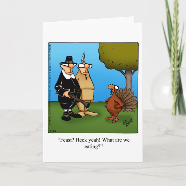 Customizable Thanksgiving Humour Greeting Card (Front)