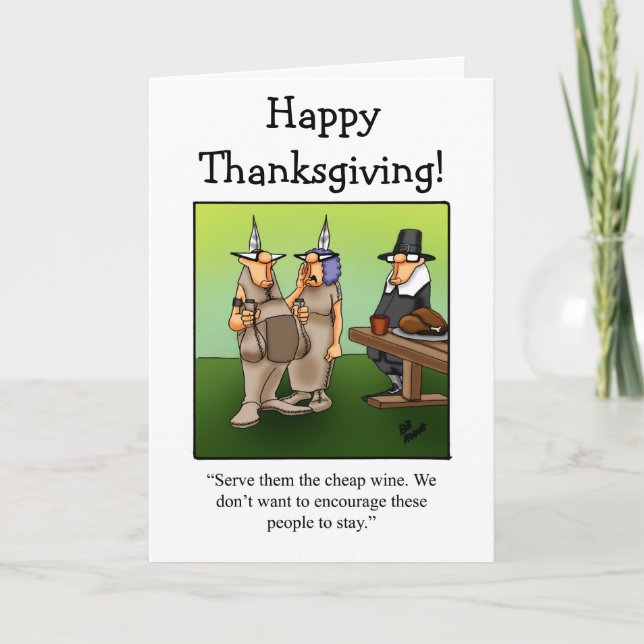 Customizable Thanksgiving Humour Greeting Card (Front)