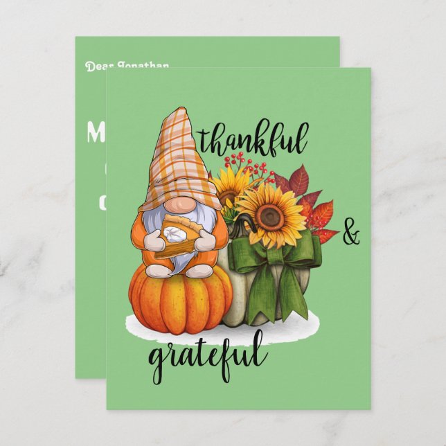 Customizable thanksgiving note card (Front/Back)