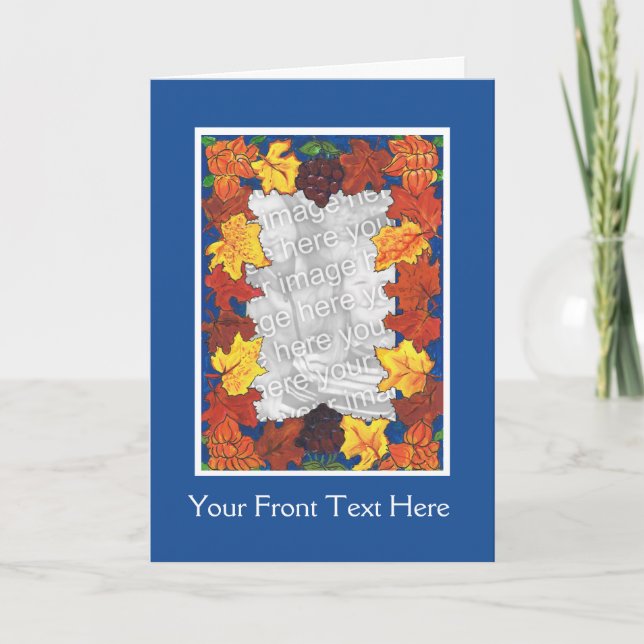 Customizable Thanksgiving Photo Card - Foliage (Front)
