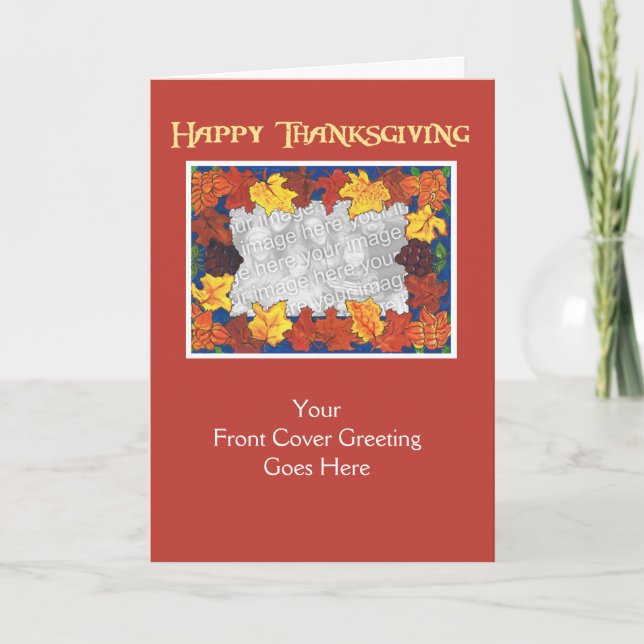 Customizable Thanksgiving Photo Card - Foliage (Front)