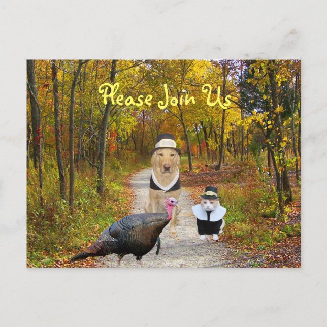 Customizable Thanksgiving Postcard Invite (Front)