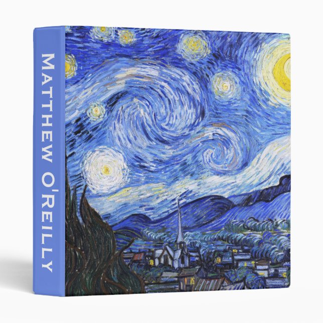 Customizable The Starry Night by Van Gogh Binder (Front/Spine)
