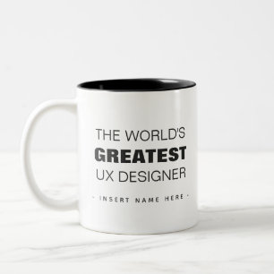 Customizable The World's Greatest UX Designer Two-Tone Coffee Mug