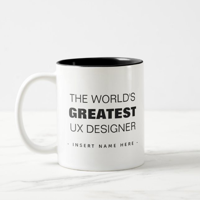 Customizable The World's Greatest UX Designer Two-Tone Coffee Mug (Left)