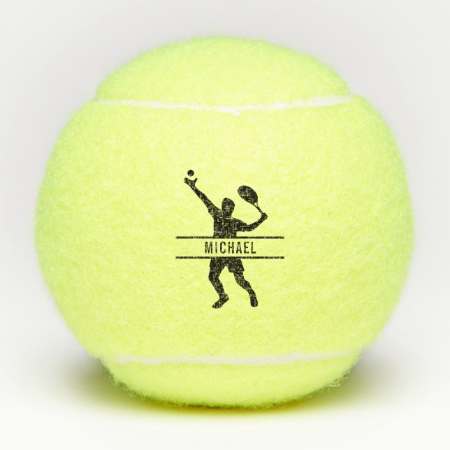 Customizable Themed Custom Name Tennis Player Tennis Balls (Front)