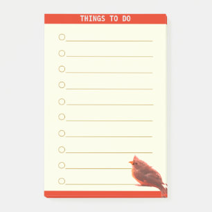 Customizable Things To Do & Cute Bird Post-it Notes